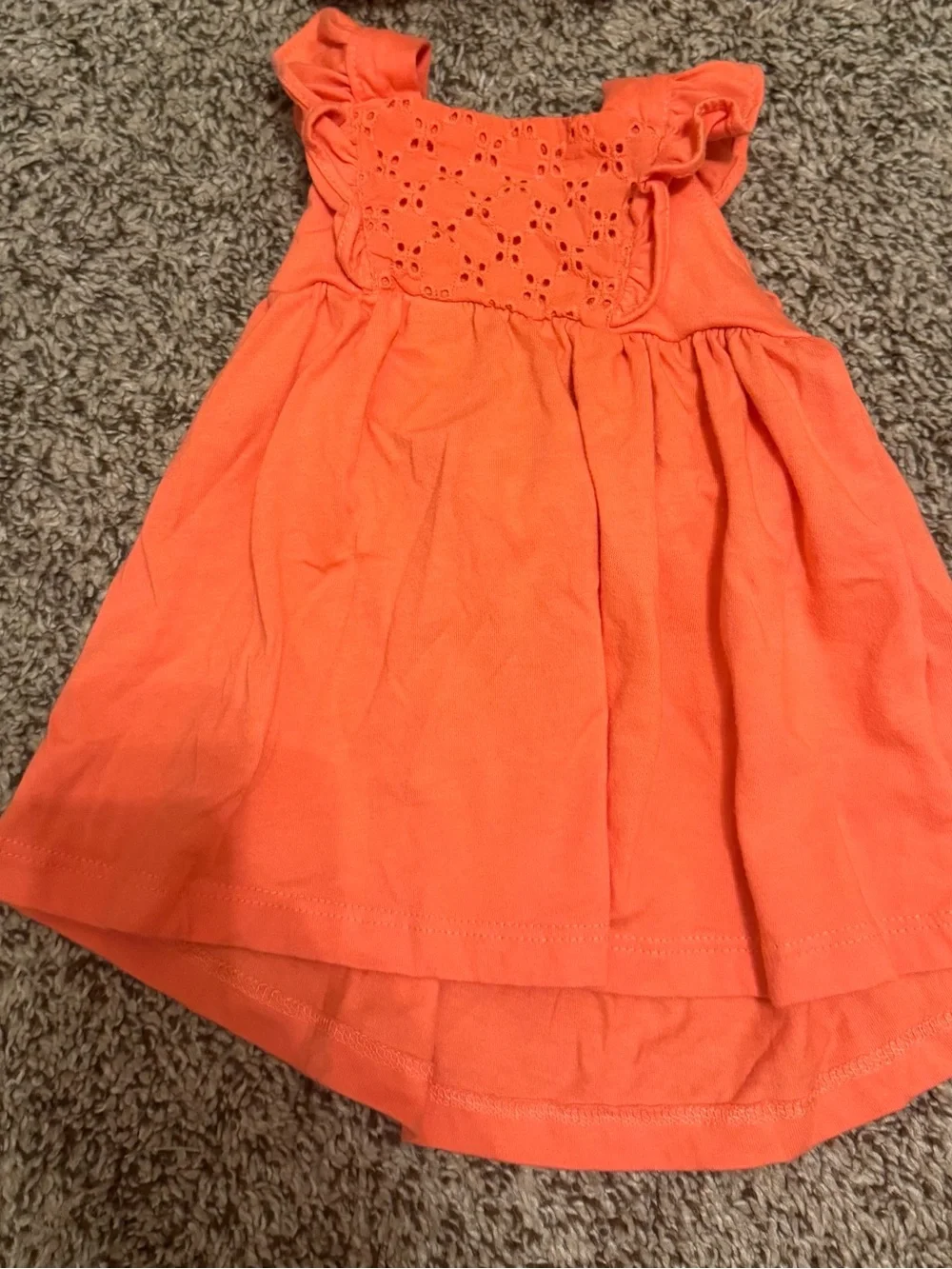 Carter's Yellow Daisy Print Romper & Coral Ruffle Dress Set